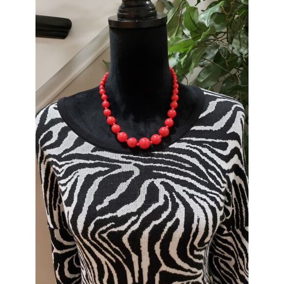 Est. 1946 Womens Black Animal Print Cotton Round Neck Long Sleeve Sweater Large - Picture 2 of 12